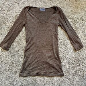 Michael Stars Copper Brown 3/4 Sleeve Top